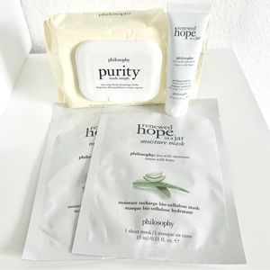 Philosophy Facial Care Cleansing Cloths, Peeling Mousse & Moisture Masks Bundle